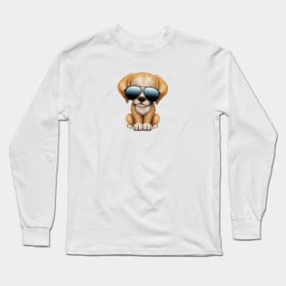 Cute Puppy Dog Wearing Sunglasses Long Sleeve T-Shirt